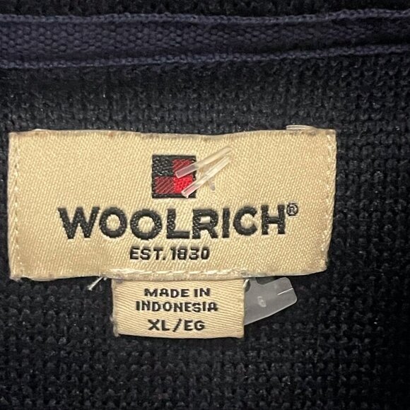 Woolrich Quarter Zip Up Fleece Sweater Sweatshirt Pullover Shirt XL Blue Mens - Picture 8 of 10